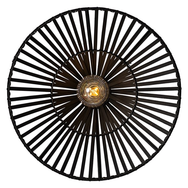 Orientalna lampa ścienna czarna z bambusa - Pua