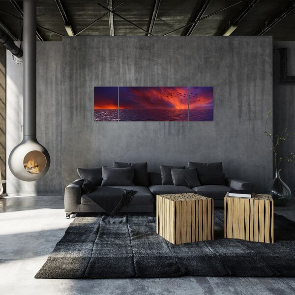 Obraz morza z ptakami (170x50 cm)