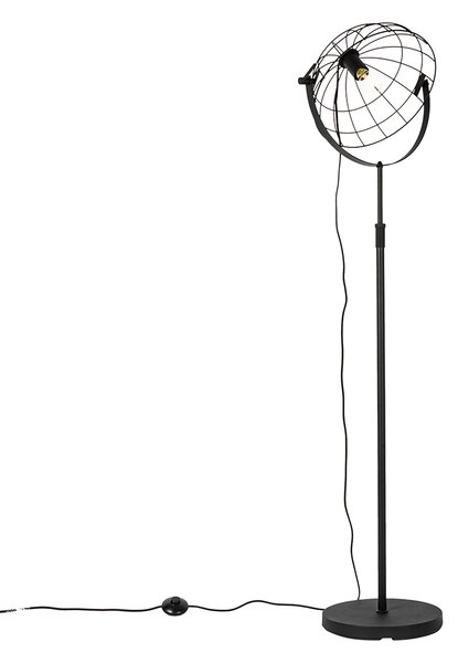 Industrialna lampa podłogowa czarna 35 cm regulowana - Hanze