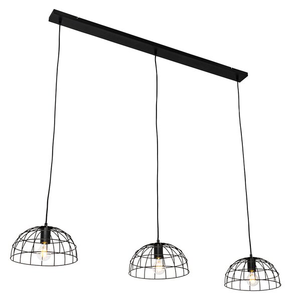Industrialna lampa wisząca czarna 3-światłowa - Hanze