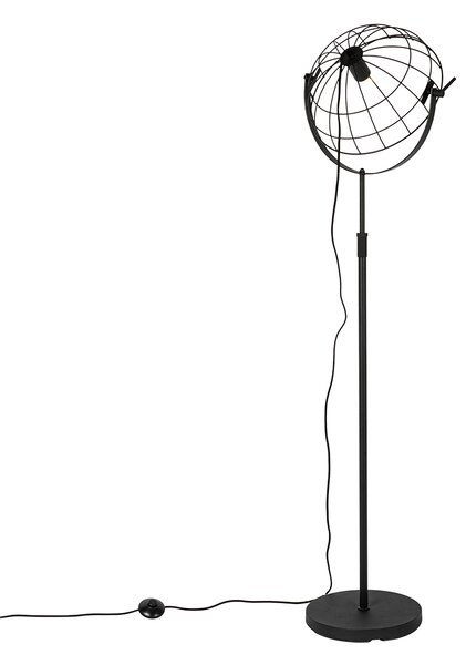Industrialna lampa podłogowa czarna 35 cm regulowana - Hanze