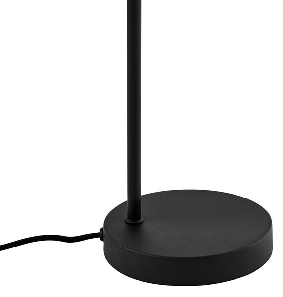 Lampa stołowa art deco czarna z przydymionym szkłem - Vidro