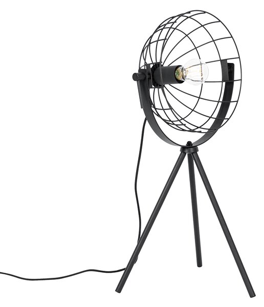 Industrialna lampa stołowa na trójnogu czarna regulowana - Hanze