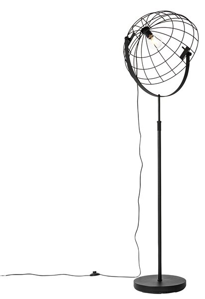 Industrialna lampa podłogowa czarna 50 cm regulowana - Hanze