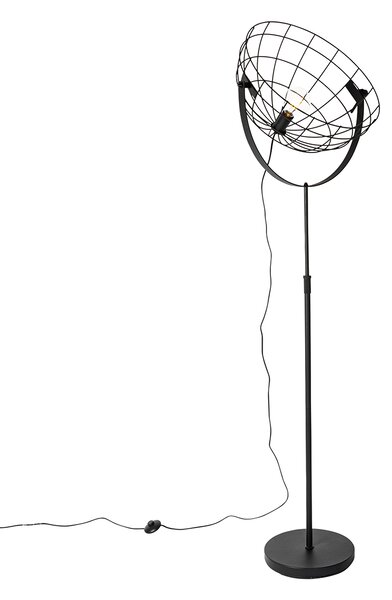 Industrialna lampa podłogowa czarna 50 cm regulowana - Hanze