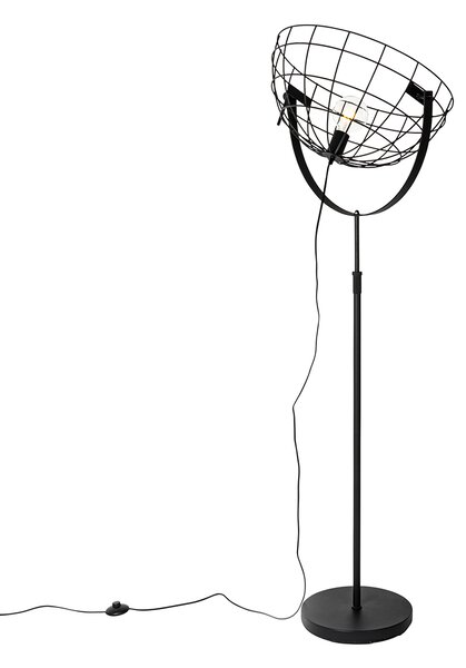 Industrialna lampa podłogowa czarna 50 cm regulowana - Hanze