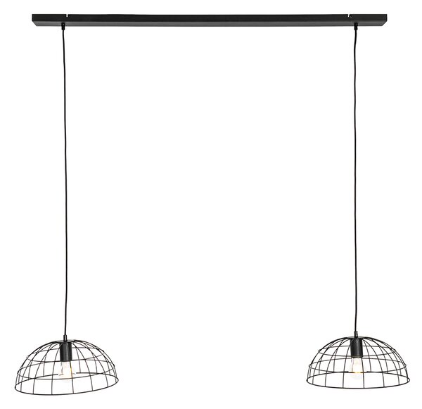 Industrialna lampa wisząca czarna 2-źródła światła - Hanze