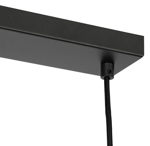 Nowoczesna lampa wisząca czarna z opalowym szkłem 4-światłowa - Drop