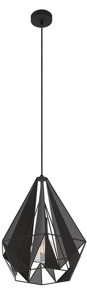 Industrialna lampa wisząca czarna z siatką - Carcass