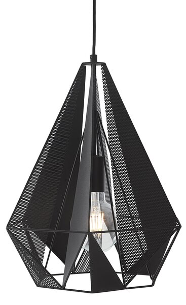 Industrialna lampa wisząca czarna z siatką - Carcass