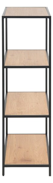 Czarno-naturalny regał w dekorze dębu 77x114 cm Seaford – Actona