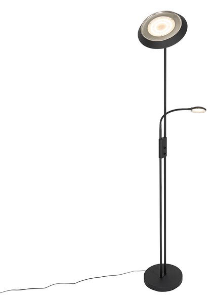 Lampa stojąca czarna w tym LED i ściemniacz z lampką do czytania - Fez