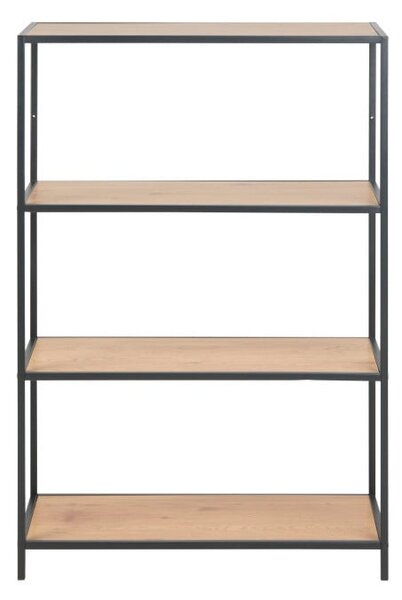 Czarno-naturalny regał w dekorze dębu 77x114 cm Seaford – Actona