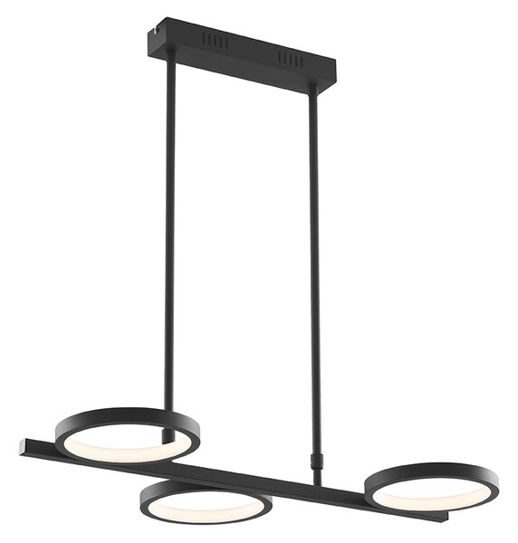 Nowoczesna lampa wisząca czarna z LED 3-stopniowy ściemniacz 3-światła - Vivé