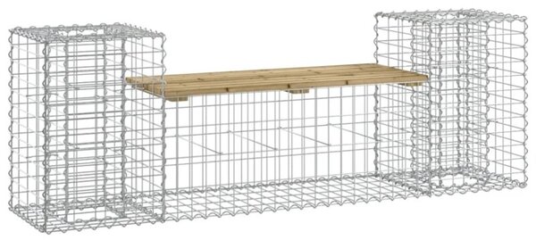 Ławka ogrodowa z gabionem, 183x41x60,5 cm, impregnowana sosna