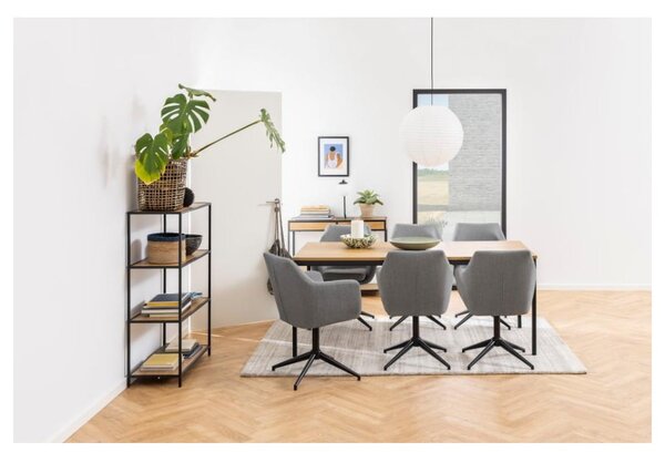 Czarno-naturalny regał w dekorze dębu 77x114 cm Seaford – Actona