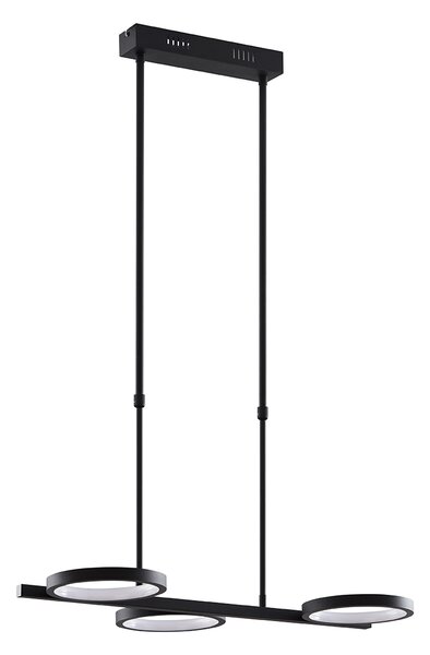 Nowoczesna lampa wisząca czarna z LED 3-stopniowy ściemniacz 3-światła - Vivé