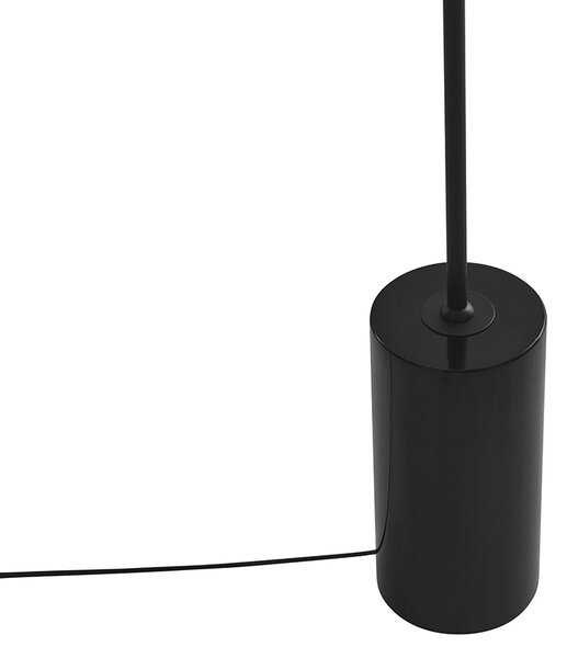 Lampa stojąca art deco czarna z dymionym szkłem - Rid