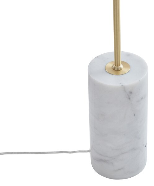 Lampa podłogowa w stylu art deco z mosiądzu z przezroczystym szkłem - Rid