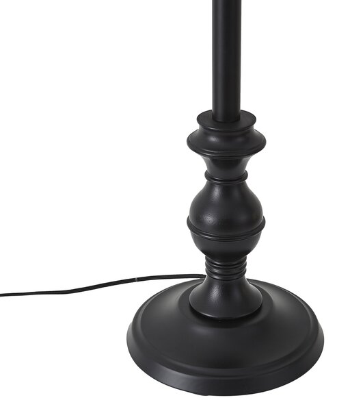Lampa podłogowa z abażurem 45 cm czarna ze złotym wnętrzem - Classico