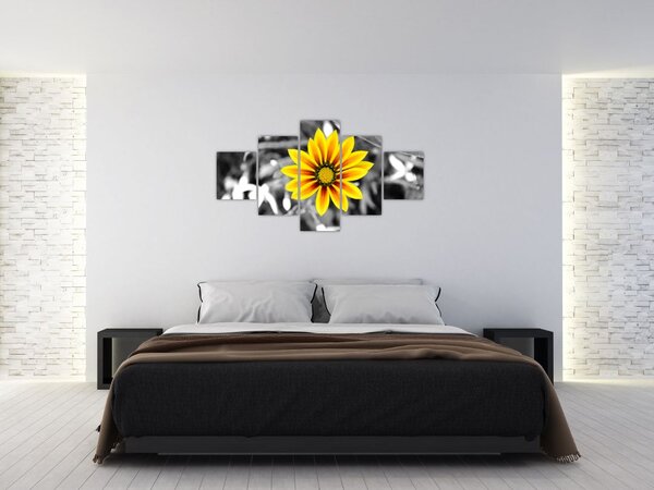 Obraz żółtego kwiatu (125x70 cm)