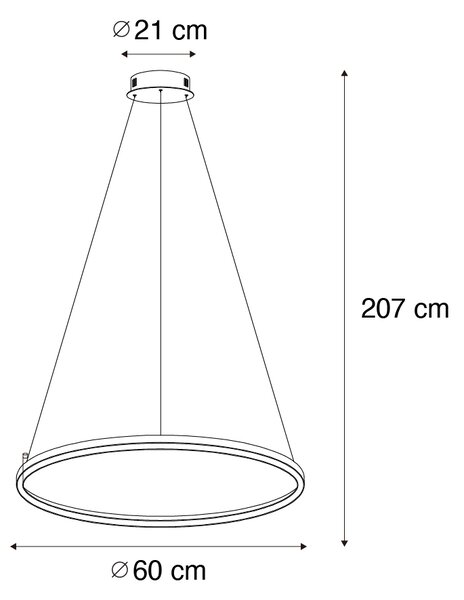 Lampa wisząca brązowa 60 cm w tym LED 3-stopniowy ściemniacz - Girello