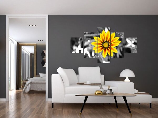 Obraz żółtego kwiatu (125x70 cm)