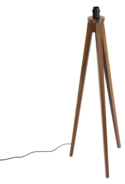 Rustykalna lampa podłogowa statyw orzechowe drewno - Tripod Classic