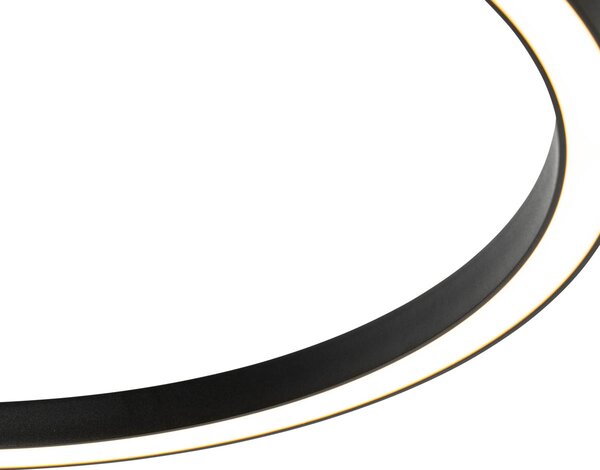 Inteligentna lampa wisząca czarna 60 cm w komplecie z LED i RGBW - Girello