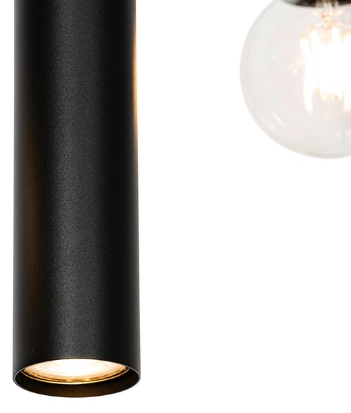 Designerska lampa wisząca czarna owalna 7-światłowa - Tuba