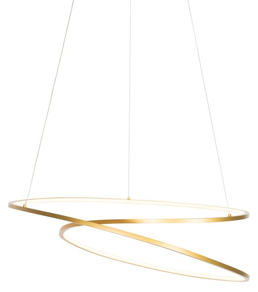 Designerska lampa wisząca złota 72 cm z wbudowanym LED 3-stopniowo ściemnialna - Rowan
