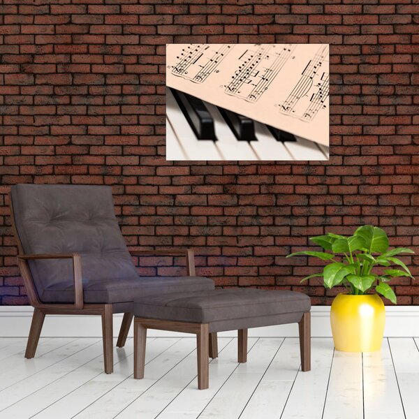 Obraz fortepianu z nutami (70x50 cm)
