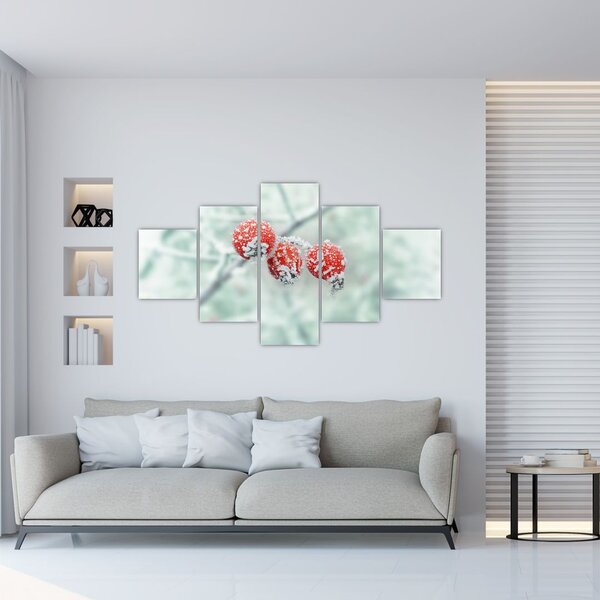 Obraz mrożonych owoców dzikiej róży (125x70 cm)