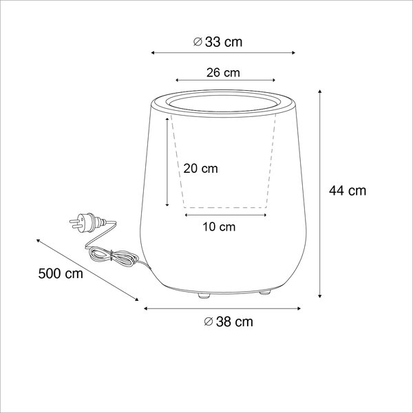 Lampa podłogowa zewnętrzna doniczka biała IP44 - Flowerpot