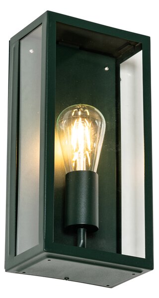 Industrialna lampa ścienna zewnętrzna ciemnozielona ze szkłem IP44 - Rotterdam