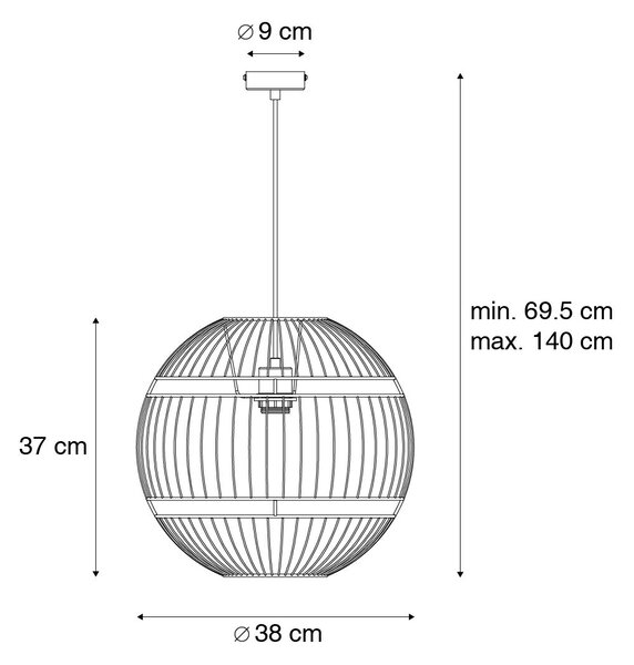 Nowoczesna lampa wisząca czarna 38 cm - Sphaera