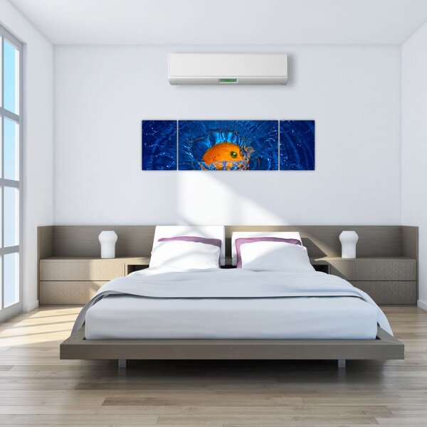 Obraz - pomarańcza w wodzie (170x50 cm)
