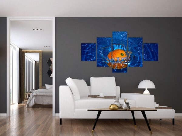 Obraz - pomarańcza w wodzie (125x70 cm)