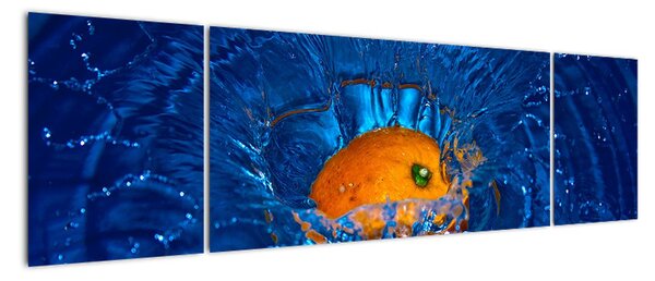 Obraz - pomarańcza w wodzie (170x50 cm)