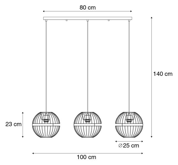 Nowoczesna lampa wisząca czarna 3-światłowa - Sphaera