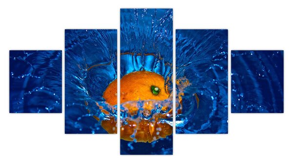 Obraz - pomarańcza w wodzie (125x70 cm)