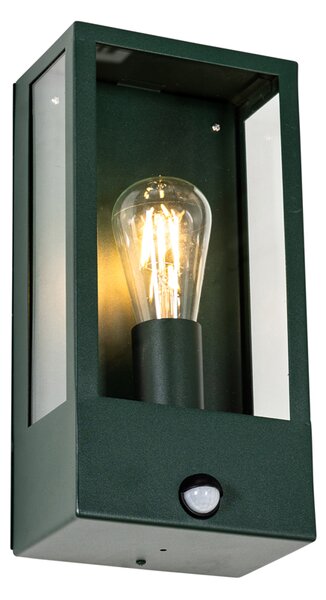 Lampa ścienna zewnętrzna ciemnozielona z czujnikiem ruchu IP44 - Rotterdam