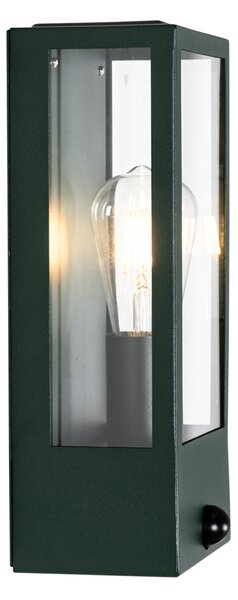 Lampa ścienna zewnętrzna ciemnozielona z czujnikiem ruchu IP44 - Rotterdam