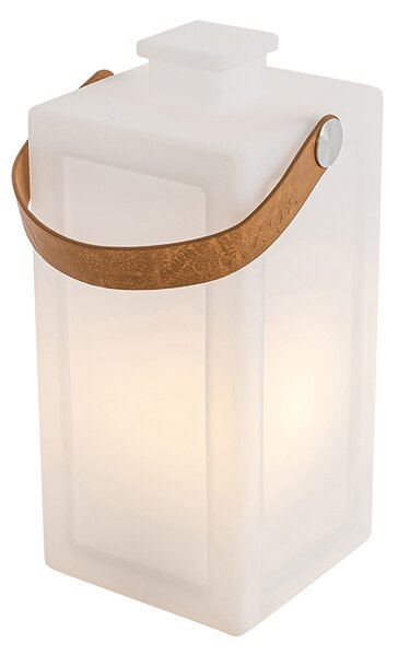 Zestaw 2 lamp stołowych biały efekt płomienia ładowalne IP44 - Stard