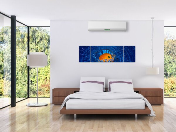 Obraz - pomarańcza w wodzie (170x50 cm)