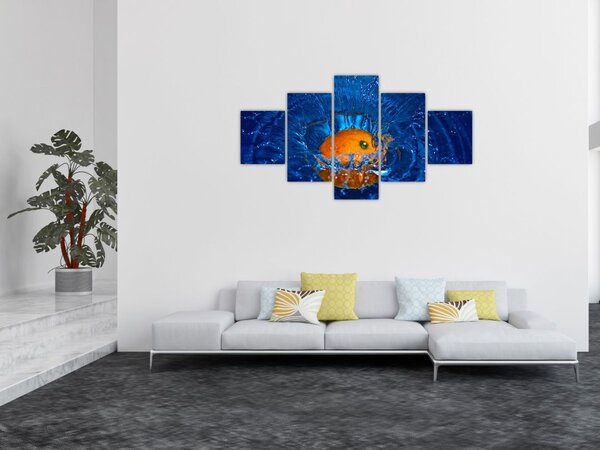 Obraz - pomarańcza w wodzie (125x70 cm)