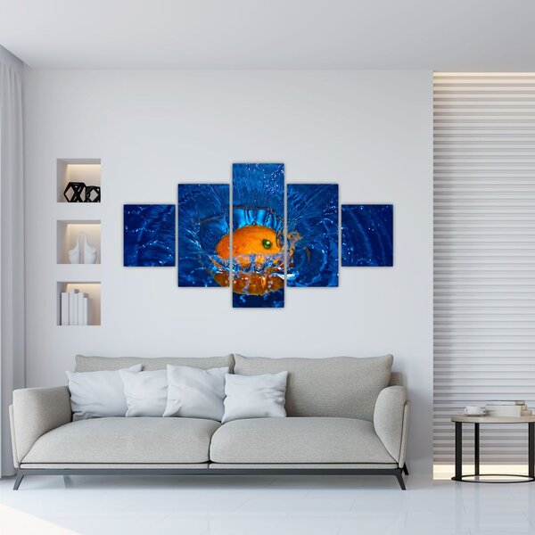 Obraz - pomarańcza w wodzie (125x70 cm)