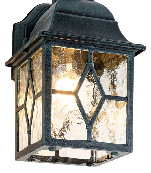 Romantyczna zewnętrzna lampa ścienna ciemnozielona - London