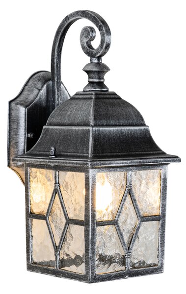 Romantyczna zewnętrzna lampa ścienna w stylu antycznym srebrnym - London