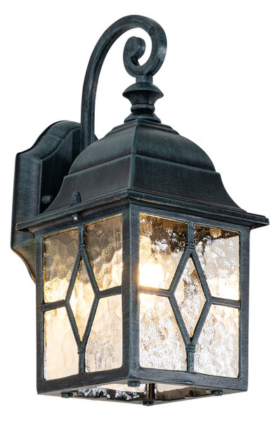 Romantyczna zewnętrzna lampa ścienna ciemnozielona - London